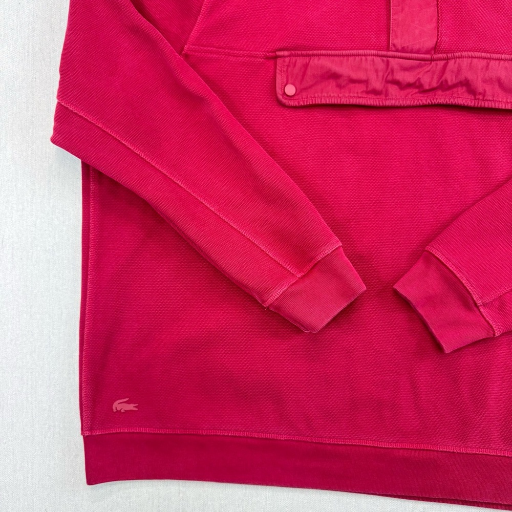 Vintage Lacoste Wine Hoodie Jumper Men’s 4XL big front pocket - Picture 3 of 13